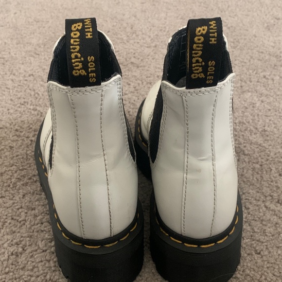 Dr. Martens 2976 White Platform Chelsea Boots - Picture 2 of 8